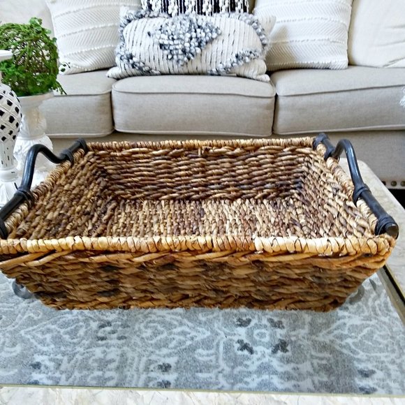 Boutique Other - MASSIVE Centerpiece HANDLED Woven BASKET